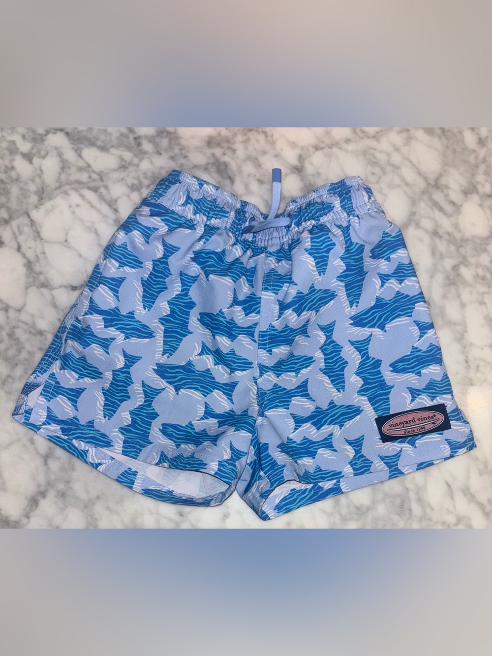 vineyard vines Kids' Chappy Beach Print Swim Trunks